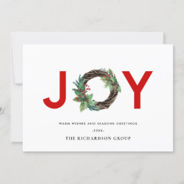 HOLLY BERRY JOY RED WREATH CHRISTMAS CORPORATE FEIERTAGSKARTE