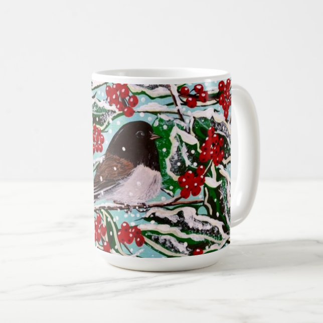 Holly Berry Junco Cup Kaffeetasse (VorderseiteRechts)