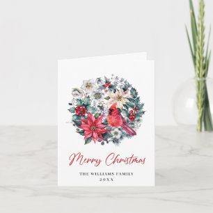 Holly Berry Kardinal Weihnachts-Geschäftsgruß Feiertagskarte