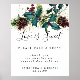Holly Berry Liebe ist Sweet Wedding Dessert Bar Si Poster