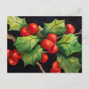 Holly Berry Night Postkarte