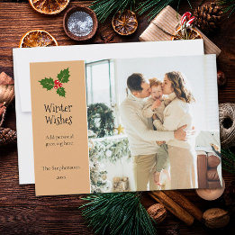 Holly Berry Personalisiert Weihnachtskarte Feiertagskarte