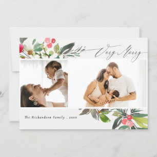 Holly Berry Pine Sehr frohe Weihnachten 2 Foto