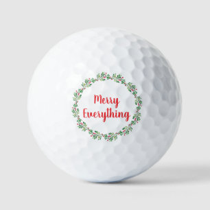 Holly Berry Pine Wreath Merry Alles Urlaub Golfball