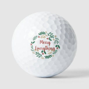 Holly Berry Pine Wreath Merry Alles Urlaub   Golfball
