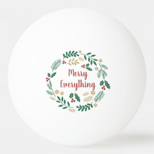Holly Berry Pine Wreath Merry Everything Foto Tischtennisball