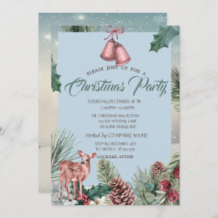 Holly Berry Pinecones, Party der Hirschfirma Einladung