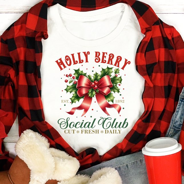 Holly Berry Social Club Christmas Bow Coquette Tri-Blend Shirt (Von Creator hochgeladen)