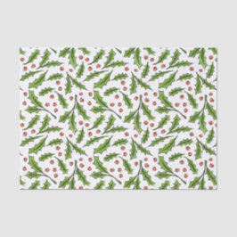 Holly Berry Sprig Pattern Seidenpapier