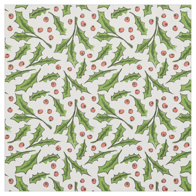Holly Berry Sprig Pattern Stoff (Muster)