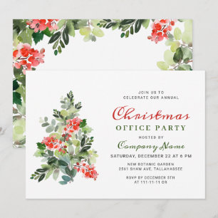 Holly Berry Tree Corporate Weihnachtsfest Party UR Einladung