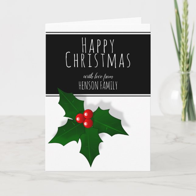 Holly Berry Tree Pflanze Frohe Weihnachten (Vorderseite)