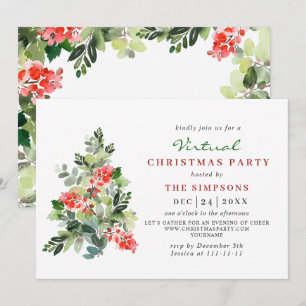 Holly Berry Tree Virtual CHRISTMAS HOLIDAY Party Einladung