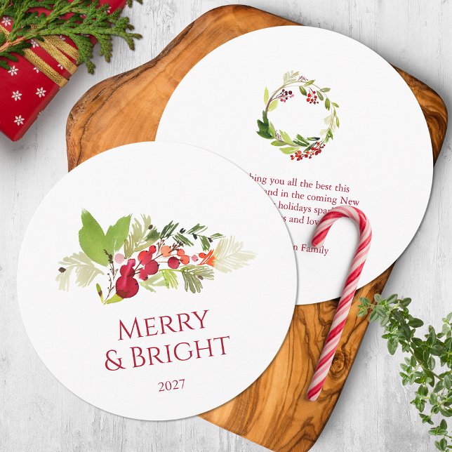 Holly Berry und Evergreen Wasserfarbkarte Einladung (Von Creator hochgeladen)