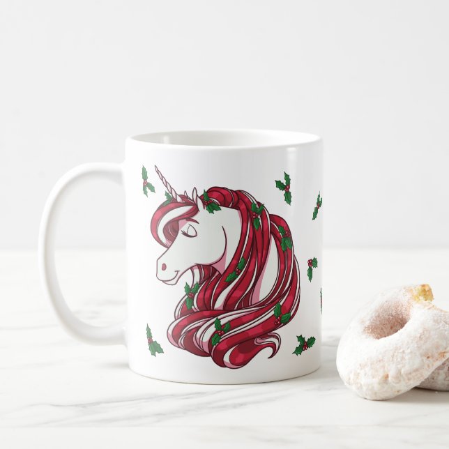 Holly Berry Unicorn Kaffeetasse (Mit Donut)