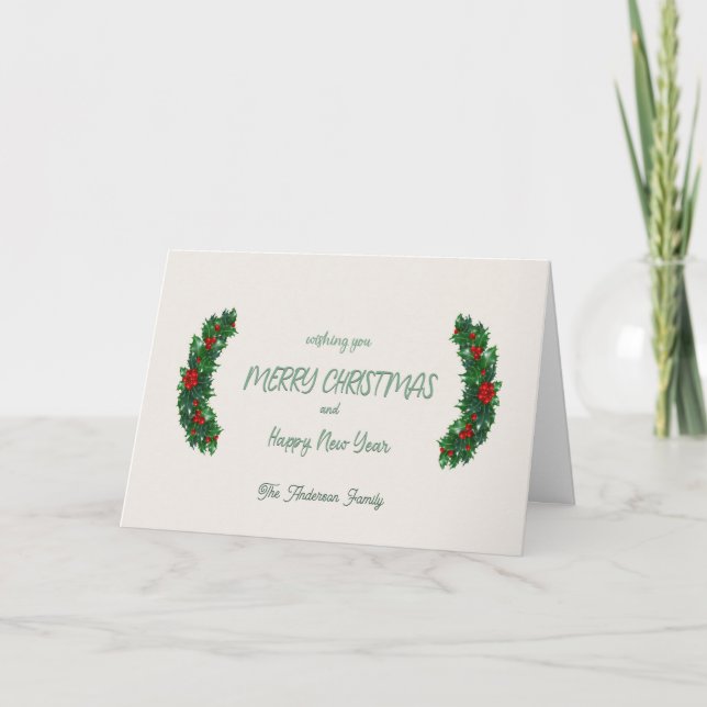 Holly Berry Vintag Weihnachten außerhalb des Fotos (Vorderseite)