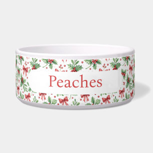 Holly Berry Weihnachts-Haustier-Name Keramik Hund/ Napf