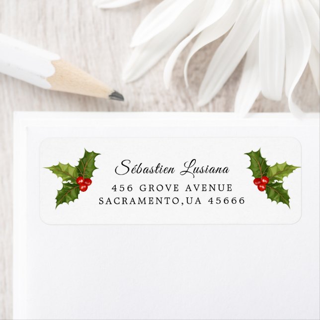 Holly Berry Weihnachtsferien-Rücksendeadresse (Insitu)