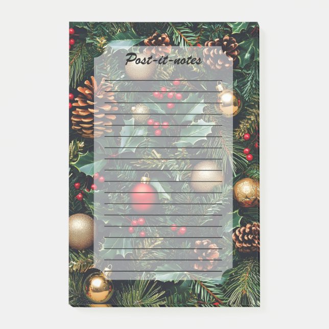 Holly Berry Winter Wonderland Post-it Klebezettel (Vorderseite)