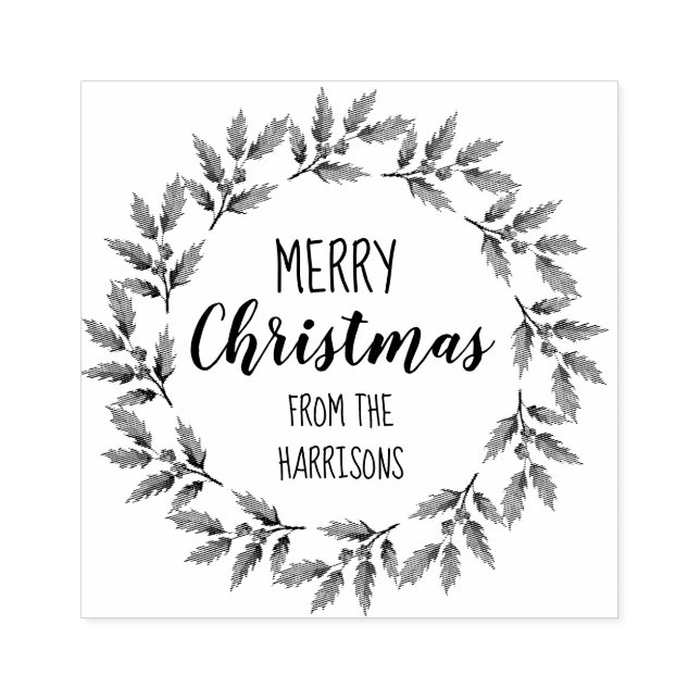 Holly Berry Wreath Design (3) Art Briefmarke Gummistempel (Prägung)