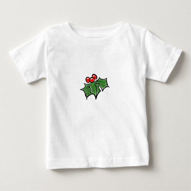 Holly-Blätter, Holly-Beeren, lustige botanische Fe Baby T-shirt (Vorderseite)