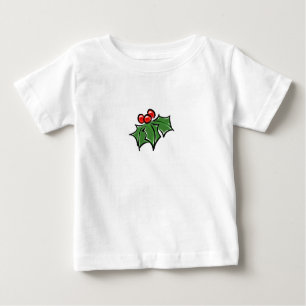 Holly-Blätter, Holly-Beeren, lustige botanische Fe Baby T-shirt