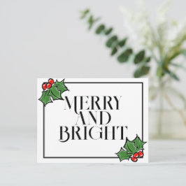 Holly-Blätter, Holly-Beeren, lustiger Urlaub Postk Postkarte