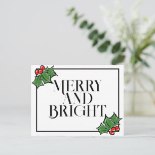 Holly-Blätter, Holly-Beeren, lustiger Urlaub Postk Postkarte