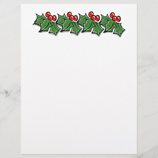 Holly-Blätter, Holly-Beeren, Weihnachtskranz (Vorderseite)
