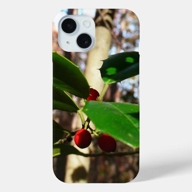 Holly Blätter I Holiday Botanical Case-Mate iPhone Hülle (Rückseite)