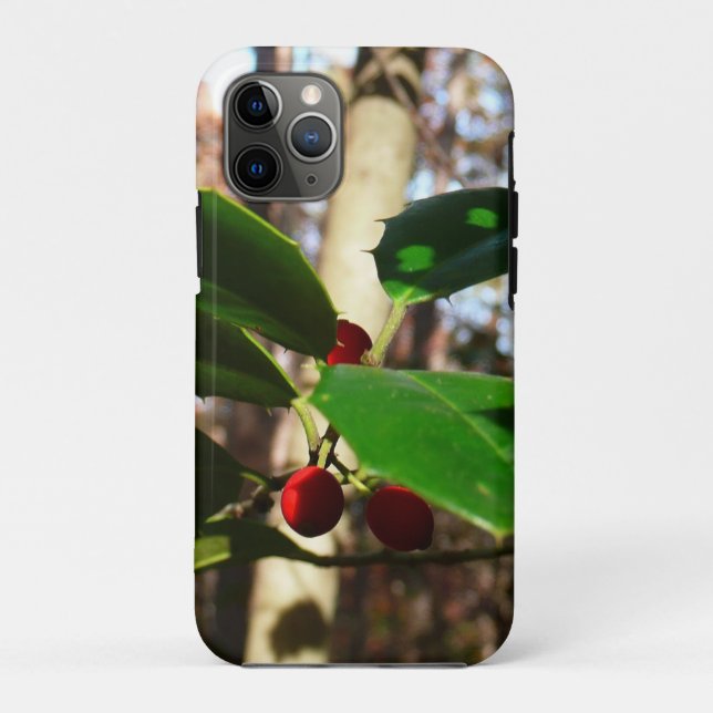 Holly Blätter I Holiday Botanical Case-Mate iPhone Hülle (Rückseite)
