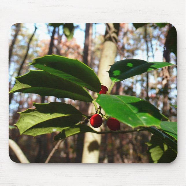 Holly Blätter I Holiday Botanical Mousepad (Vorne)