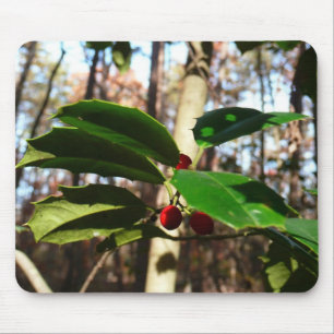 Holly Blätter I Holiday Botanical Mousepad