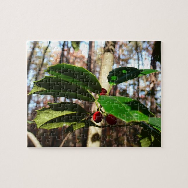 Holly Blätter I Holiday Botanical Puzzle (Horizontal)