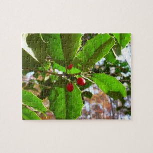 Holly Blätter II Holiday Nature Botanical Puzzle