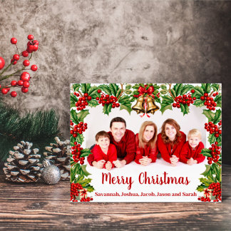 Holly-Blätter und Berries-Custom-Foto Akryllische Acrylschild