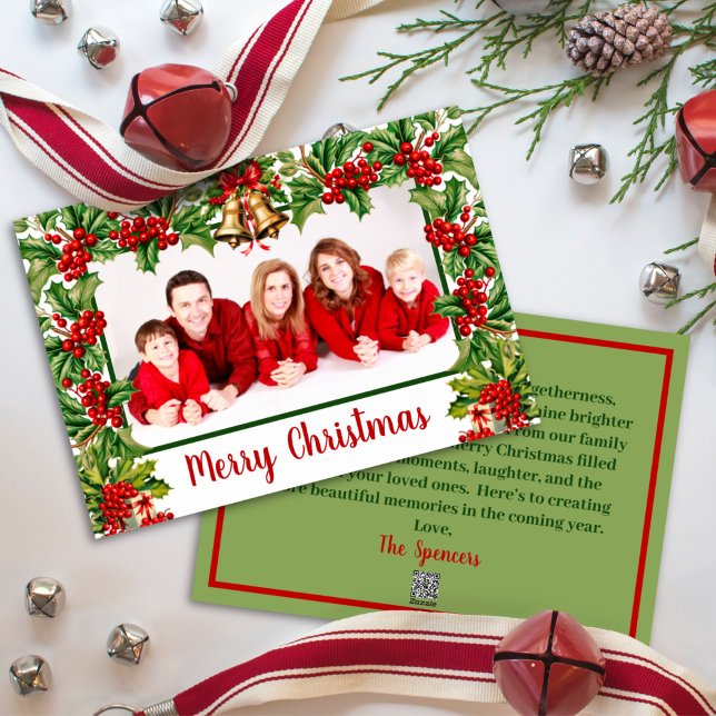 Holly Blätter und Berries Frohe Weihnachten Foto (Von Creator hochgeladen)