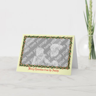 Holly Border Foto Card Feiertagskarte