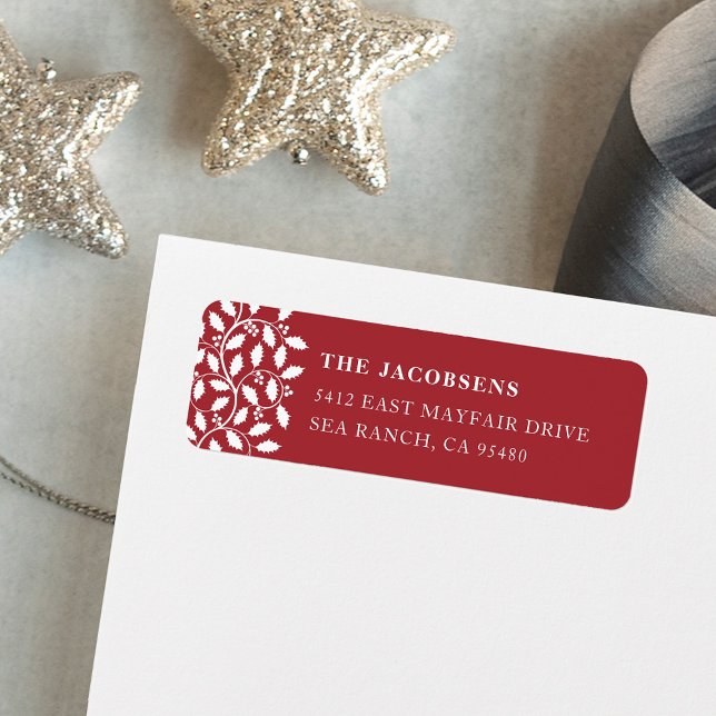 Holly Border Return Address Label (Von Creator hochgeladen)