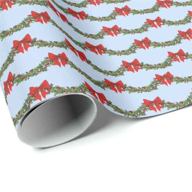 Holly Boughs Wrapping Paper Geschenkpapier (Rolleneckpunkt)