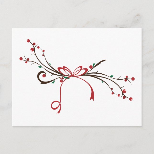 Holly Branch Postkarte (Vorderseite)