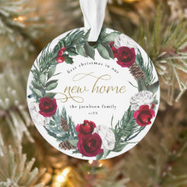 HOLLY Burgundy Floral 1. Weihnachten in Zuhause Ornament