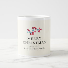 Holly cherry fröhlicher Weihnachtsname personalisi Jumbo-Tasse