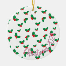 Holly Christmas 2024 Baum-Ornament PINK