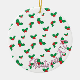 Holly Christmas 2024 Baum-Ornament PINK Keramik Ornament