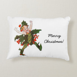 Holly Christmas Blume Kind Niedlich Funny Floral Dekokissen