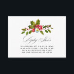 Holly Christmas Brautparty Display Shower Begleitkarte<br><div class="desc">Vintage rote Blume,  Heilige und Beeren Brautpartys zeigen Duschkarten,  die schnell und einfach angepasst werden können.</div>