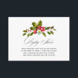 Holly Christmas Brautparty Display Shower Begleitkarte<br><div class="desc">Vintage rote Blume,  Heilige und Beeren Brautpartys zeigen Duschkarten,  die schnell und einfach angepasst werden können.</div>