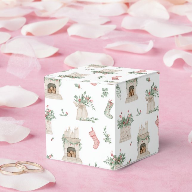 Holly Christmas Pattern Geschenkschachtel (Hochzeit)