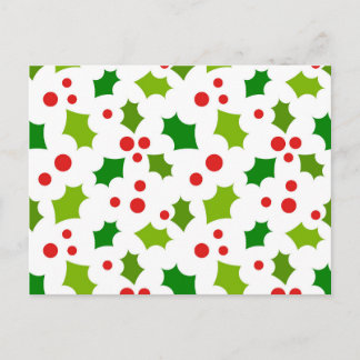 Holly Christmas Postcard Postkarte
